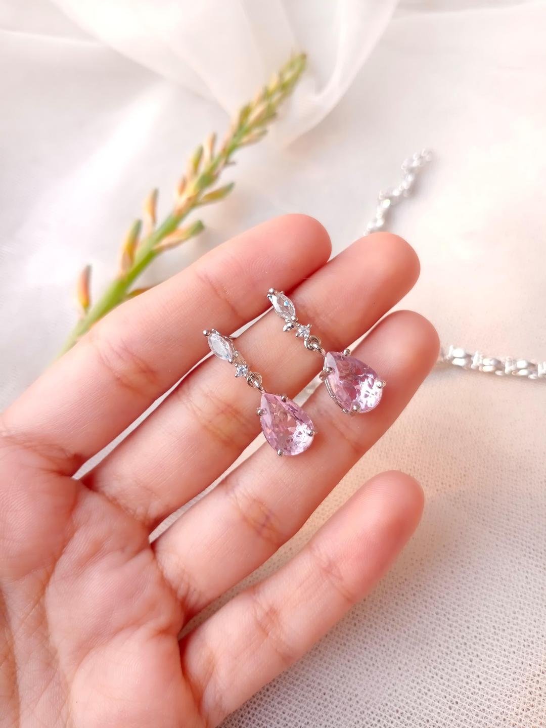 Modern Design Silver Plated Zircon Pendant Set - 3 Pcs