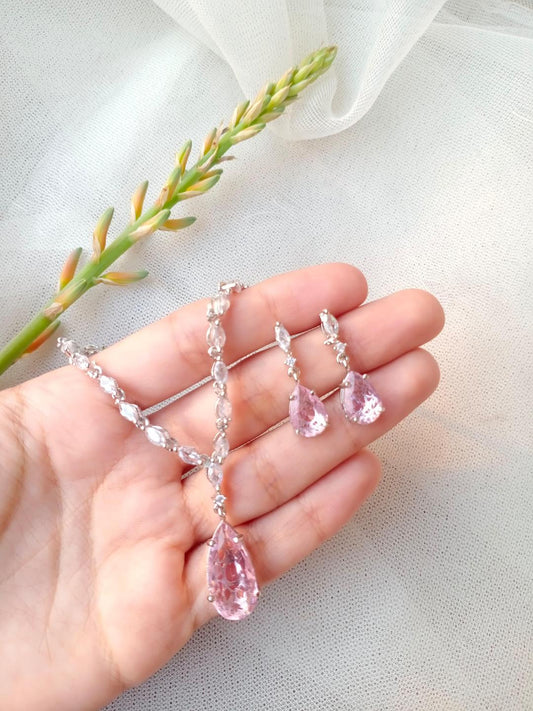 Modern Design Silver Plated Zircon Pendant Set - 3 Pcs