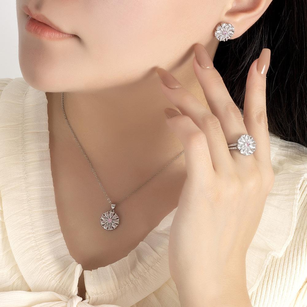 High Quality Silver Plated Crystal Necklace Set