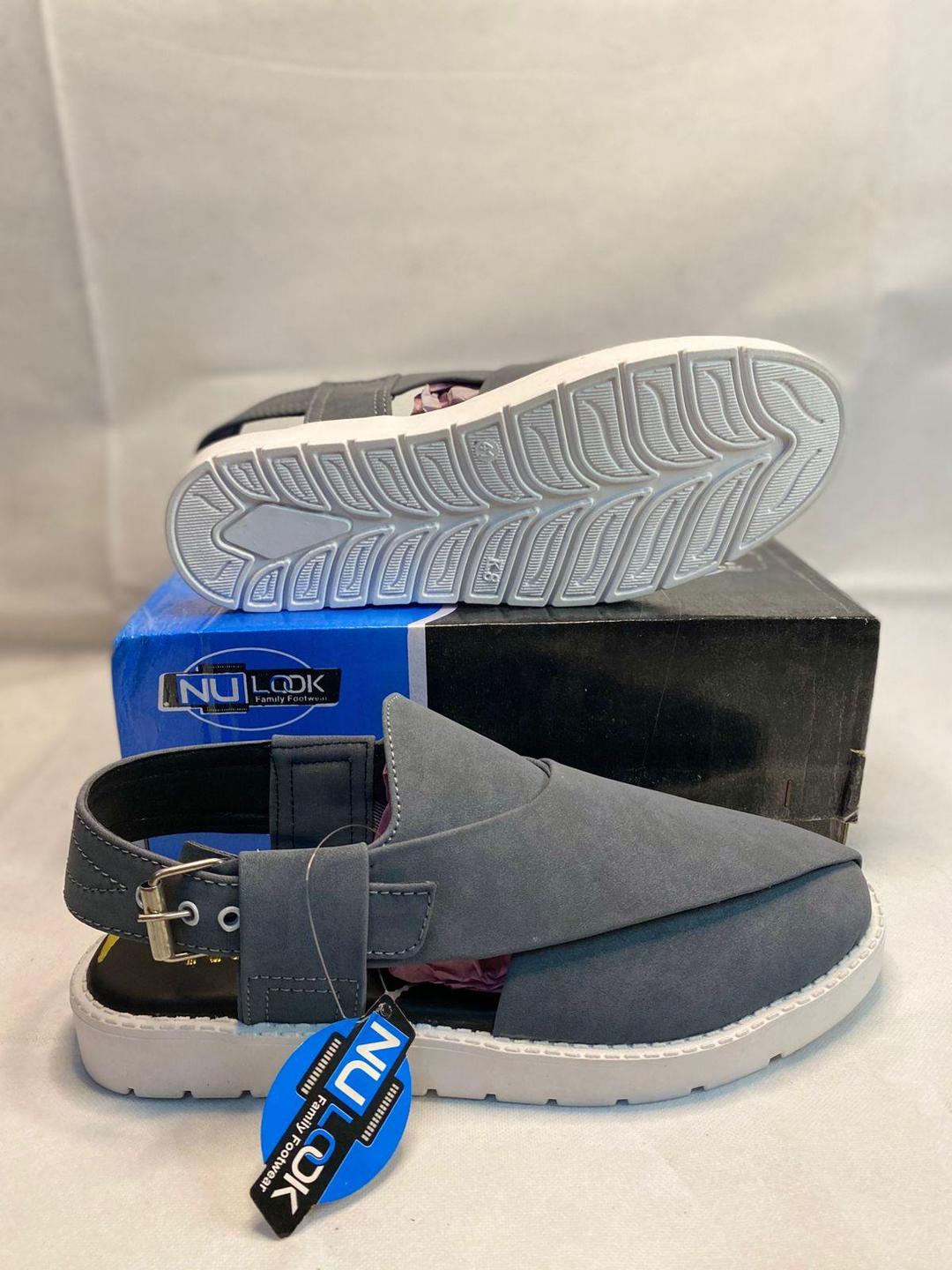 Men's Suede Fancy Sandals Peshawari Grey