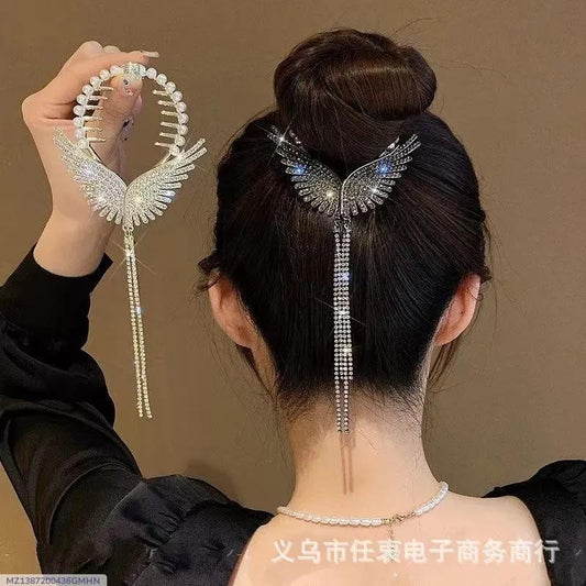 Butterfly design silver plated hair claw