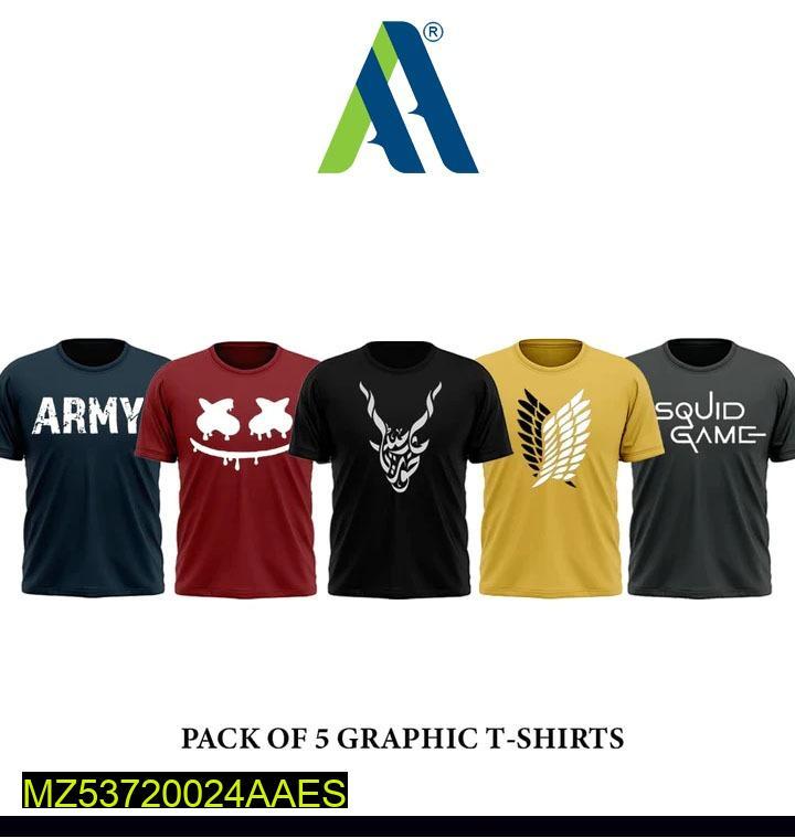 Men's Jersey Printed Half Sleeves Shirt - Pack Of 5