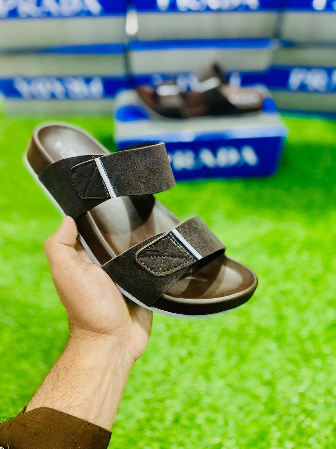 Men's Formal Brown Fabric Sandals - 1 Pcs Elegant Footwear