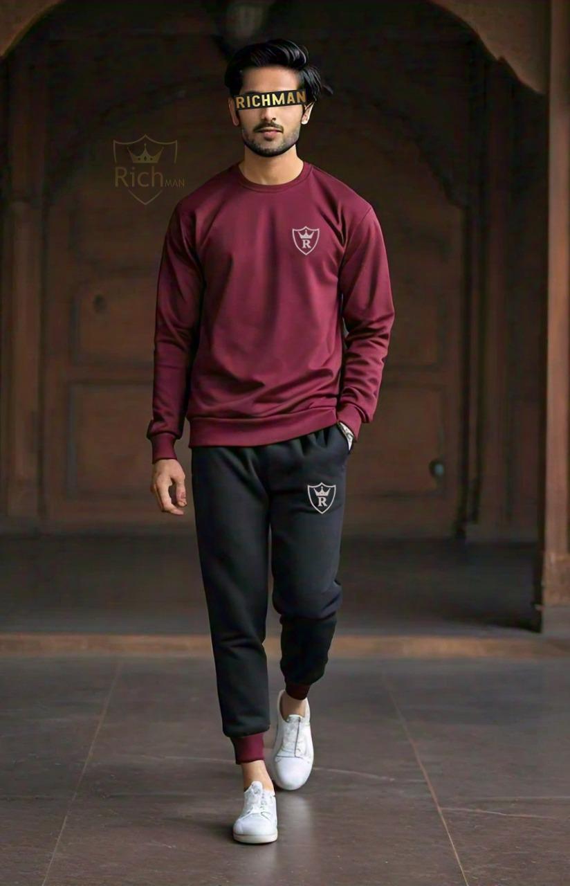 2 Pcs Male + Female Fleece Plain Track Suit
