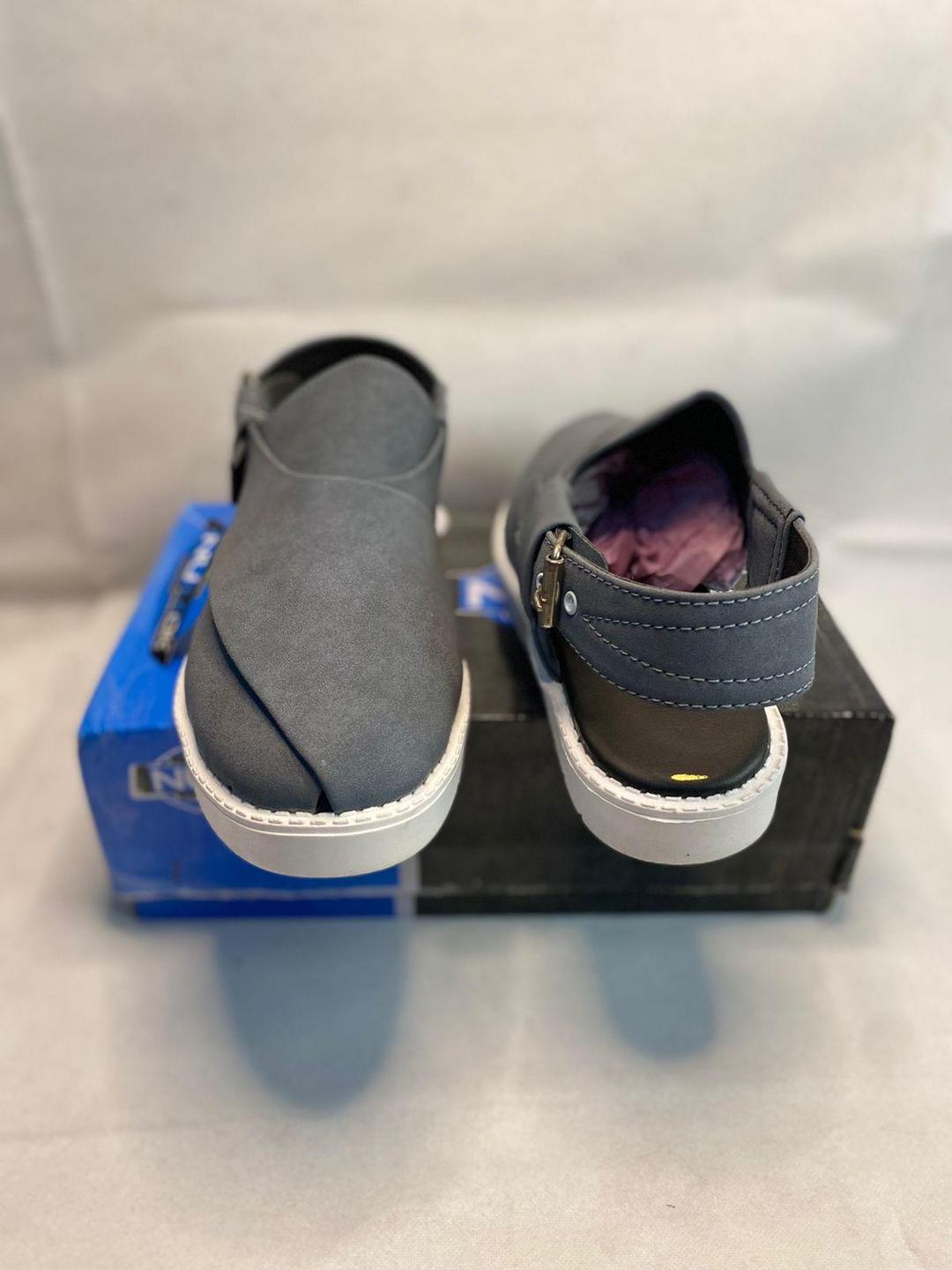 Men's Suede Fancy Sandals Peshawari Grey